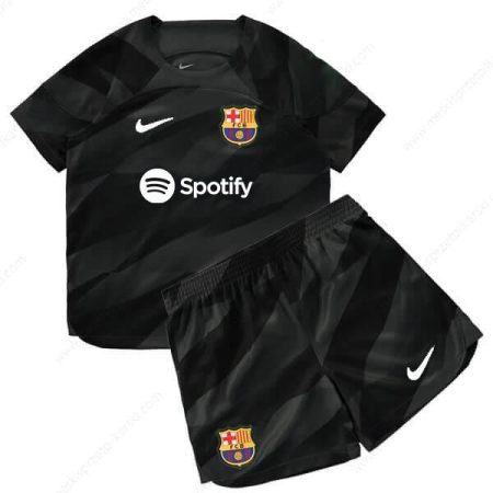 Koszulka Barcelona Goalkeeper Zestaw piłkarski dla dzieci 23/24 – Czarny – Koszulki Piłkarskie
